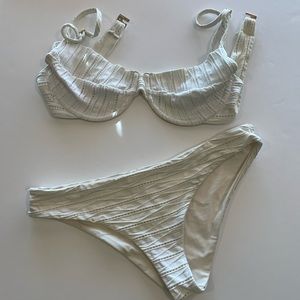 Poema off white bikini swim suit